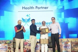 **"Shri Venkatesh Super-specialty Hospital proudly partnered with IBC News as the Health Partner in their program 'Rajdhani Samvad'. 🏆 The award was received by Mr. Vivek Chandraker (Head - Corporate Marketing & Trade) and was presented by Honorable Deputy CM of Chhattisgarh, Mr. Arun Sao.